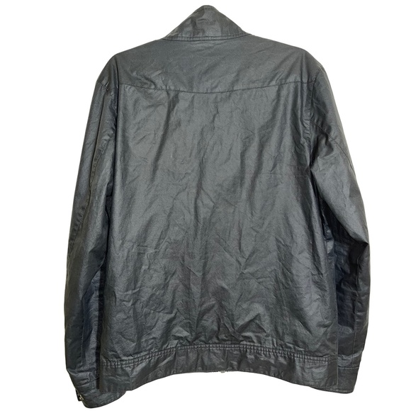 Kane & Unke Black Waxed Cotton Moto Style Jacket, Size L - Picture 3 of 5